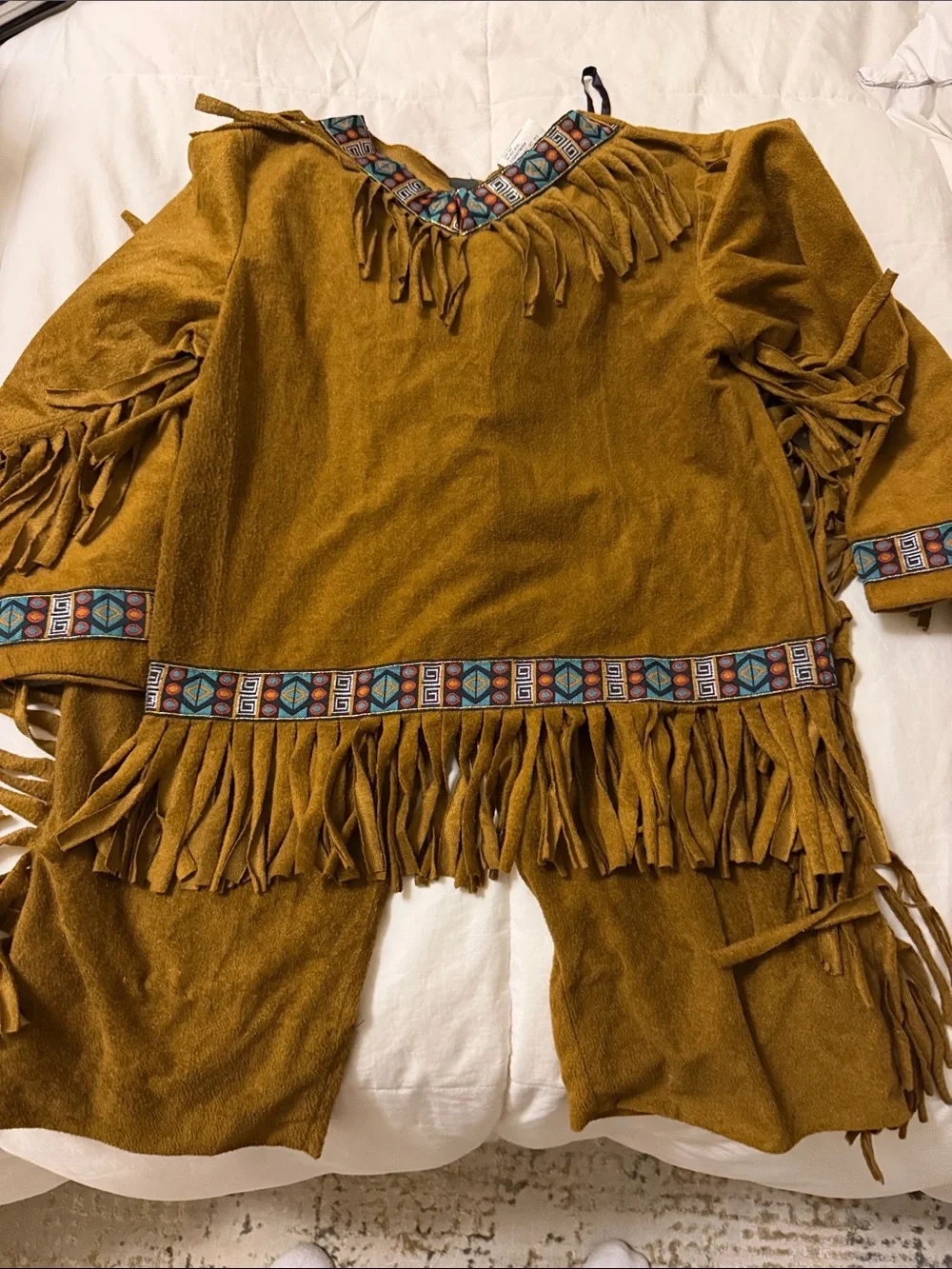 Indian Costume - Brown Fringe Top and Pants
